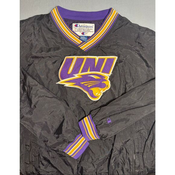 Champion UNI Panthers Pullover Windbreaker Jacket Mens XXL Purple Gold Vintage - Picture 1 of 10